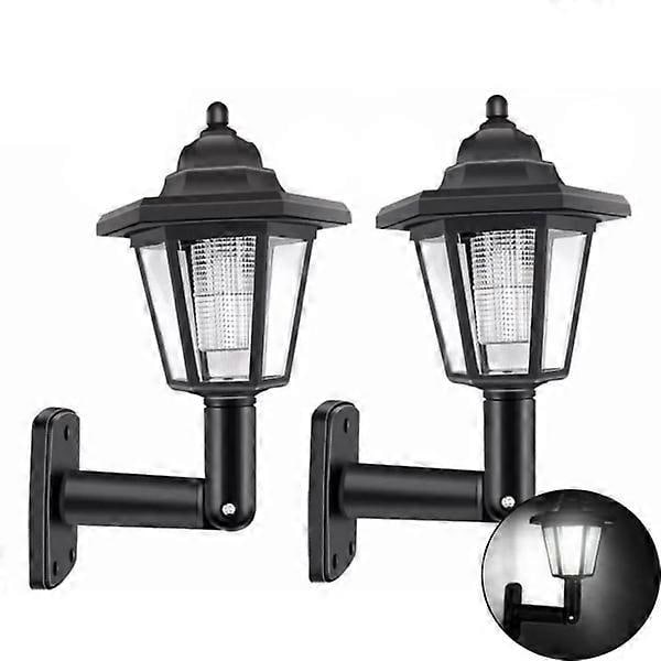 Sekskantede solcellelamper retro lanterne 2pcs