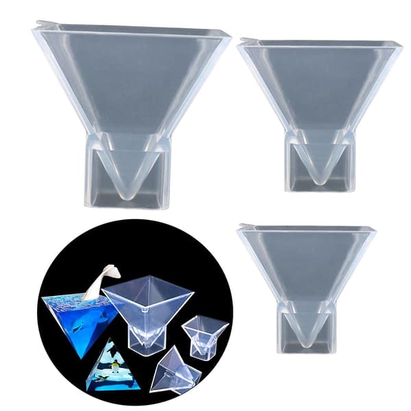 3x Klare Pyramide Silikoneform Harpiks Støbeform DIY Epoxy Krystalværktøj