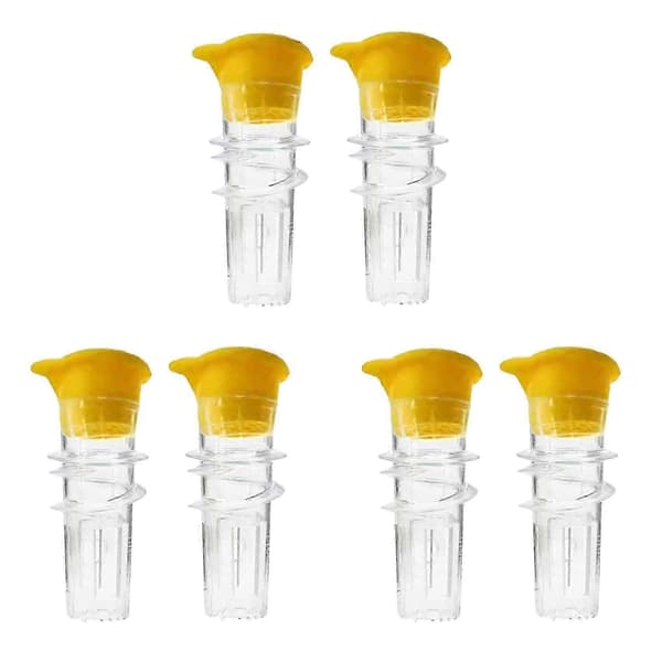 6X Citron Mini Saftpresser, Skruelåg Citronpresser, Citronpresser Manuel Plastik, Citronpresser, Kompakt Saftpresser Yellow