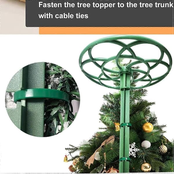 Juletre Toppholder, Flat Bred Base, Universell Passform for Engel, Snømann, Stjernetopper, Grønn A