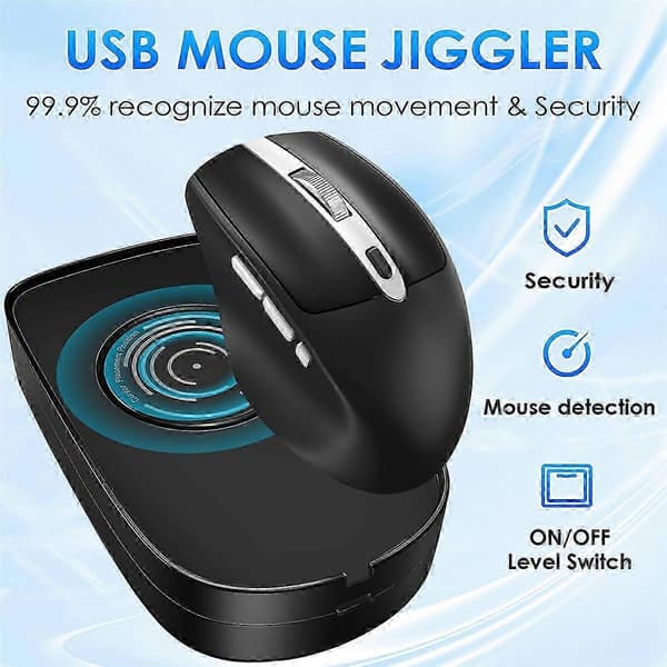 Mus Jiggler USB-simulator for å holde datamaskinen aktiv - Svart black