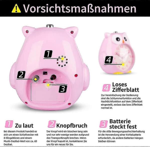 Herätyskello lapsille ilman tikitystä, lasten kello yövalolla