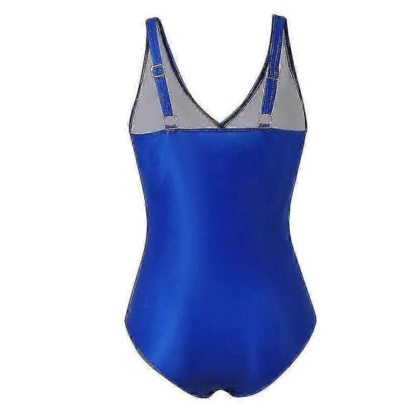 Dame One-piece Wrap Badedragt med Polstret Monokini Bodysuit til Sommerstrand Gradient Blue XL