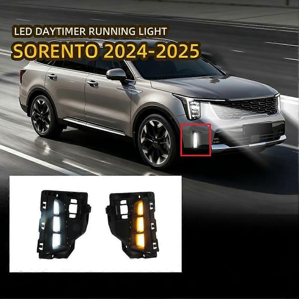 LED kjørelys for Kia Sorento 2024-2025 frontfangerlys tåkelys blinklys Black