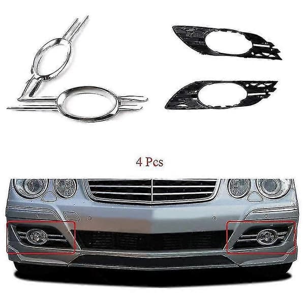 Mercedes E-W211 Tåkelysgrill Kromdeksler A2118851174 A2118851274 BlackSilver