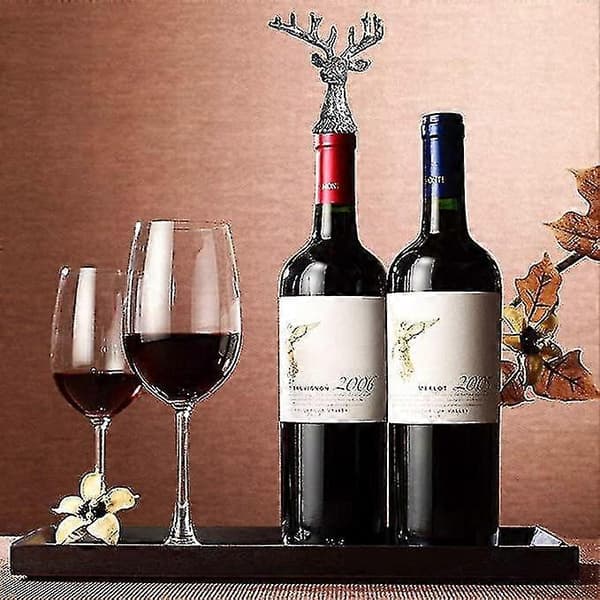 Vinflaskepropper 2 stk. Vinpropp Nyhet Vinsparerpropper Hjortehodeform Hesteform Vinbevarer Silikon, Sølv