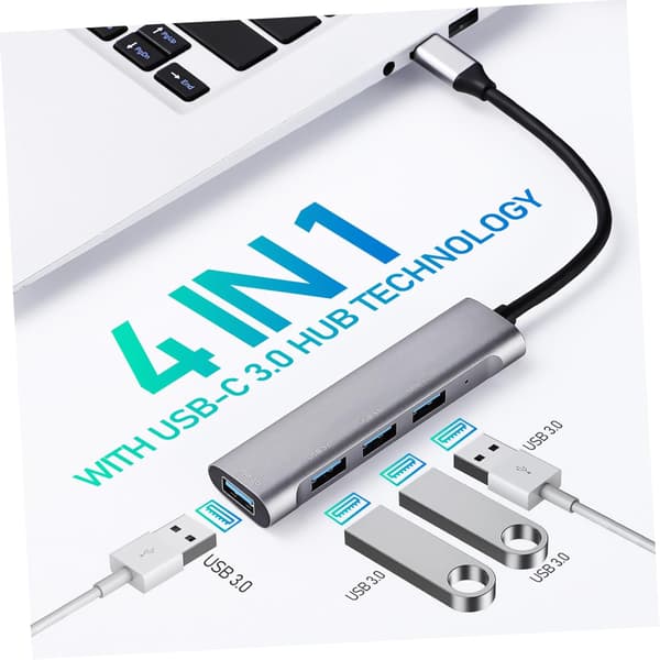 USB Hub USB-C 4 porte USB ekstra porte til højhastighedsdataoverførsel aluminiumslegeringsdesign -c splitter til bærbar computer