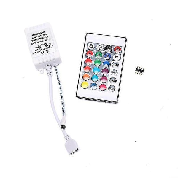 LED RGB-kontroller 24-knapps IR-fjernkontroll DC12V dimmerkontrollboks for LED-stripelys