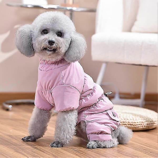 Snösäker hundvindjacka liten medium valp vinter utomhus hög hals varm M Pink as described
