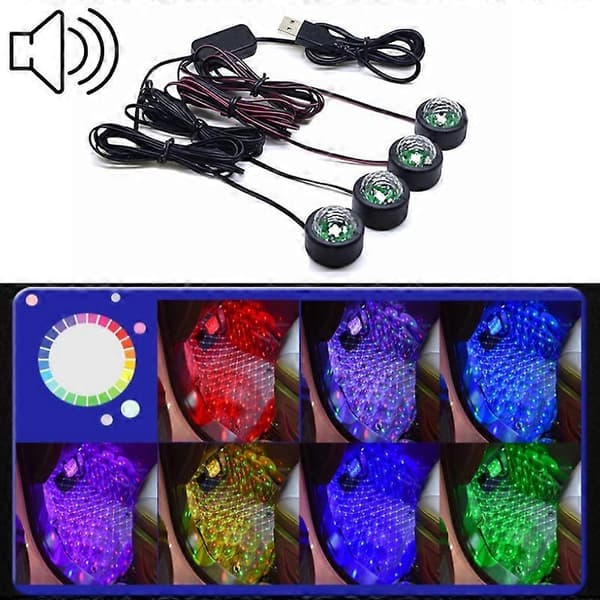 Universal Bil LED Atmosfærelys Nød Fodlys Stemmestyret Version Not Specified