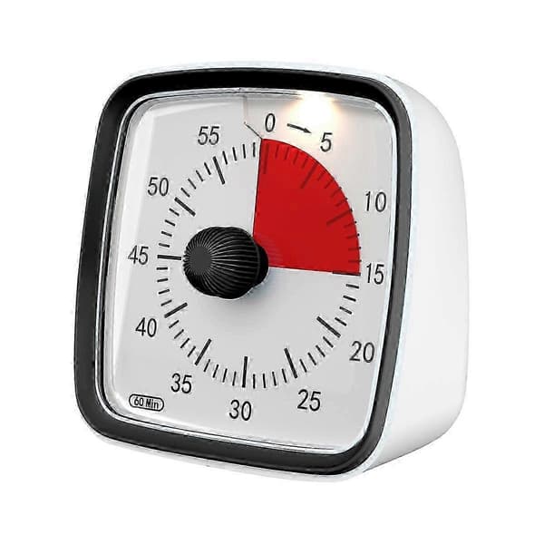 60-minutters timer, nedtællingstimer til klasseværelset for voksne, tidsstyringsværktøj til uddannelse Black
