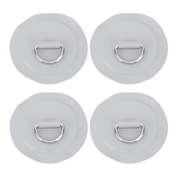 Lightweight Grey D Ring PVC Patch for Inflatable Boat Surfboard Stand Up Paddleboard 4 Pcs