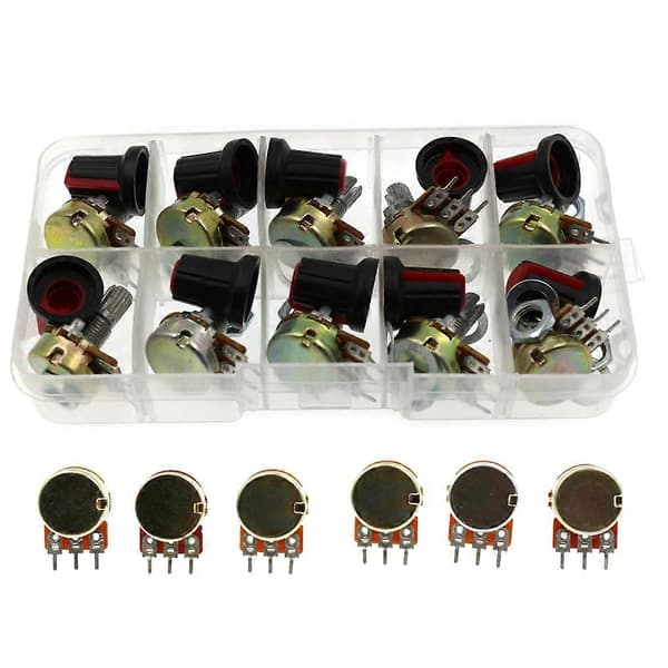 Pakke med 10 elektriske potentiometer-kits dele tilbehør professionel