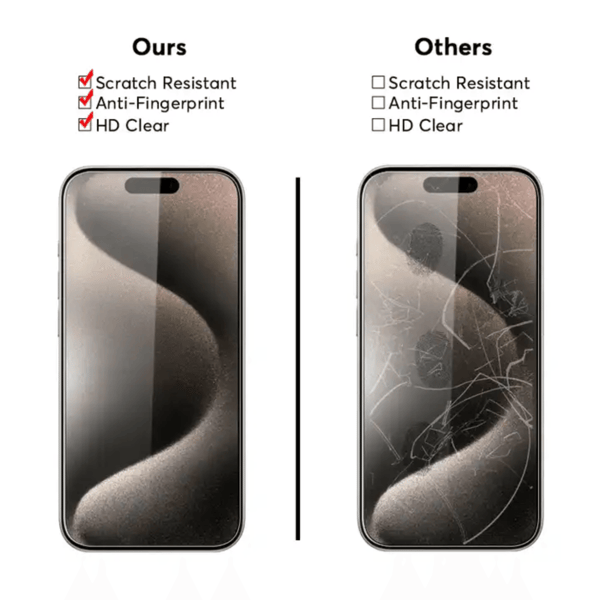 2-Pack iPhone 16 Screen Protector Premium Tempered Glass