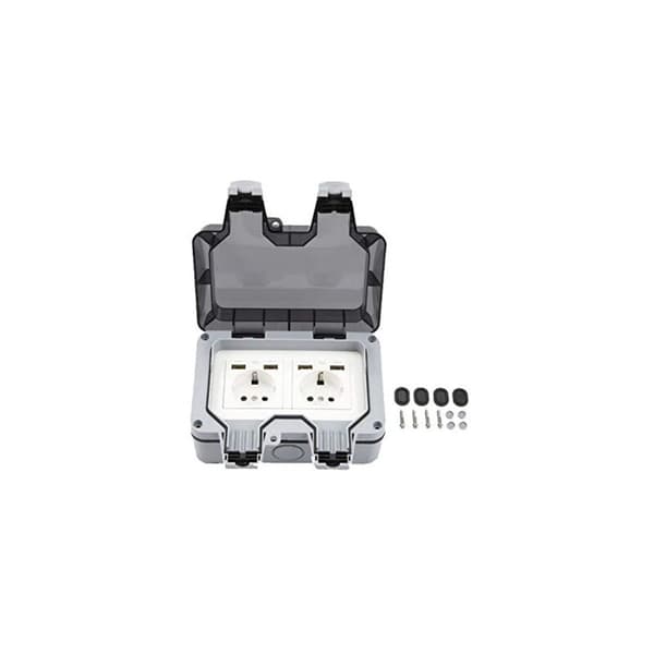 Outdoor Double Socket with USB Waterproof Heavy Duty Electrical Outlet with Wall Box (Double)