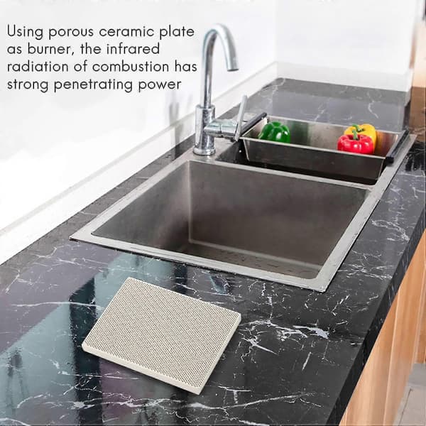 Gasskomfyr Keramisk Honeycomb Loddebrett 135x95x13mm white
