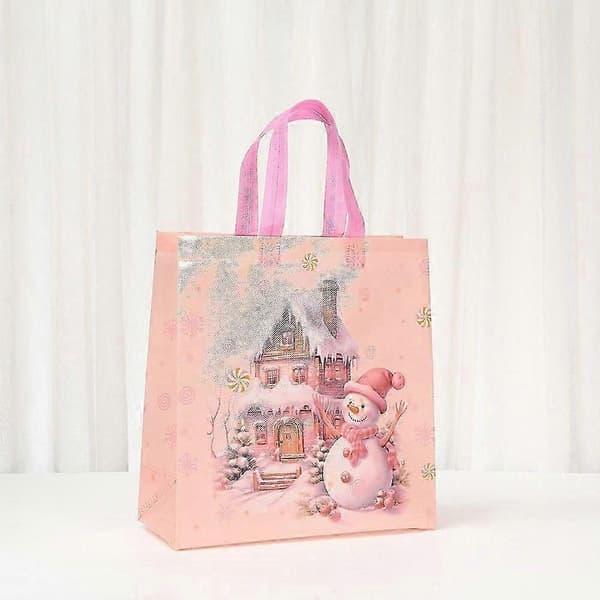 Rosa Vattentäta Presentpåsar i Non-woven för Jul, 24-pack
