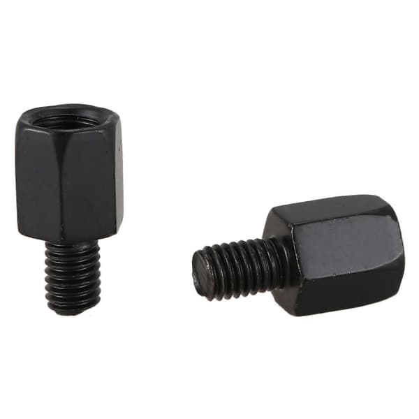 12 Motorcykelspejladaptere, konverterer 8 mm til 10 mm, sort Black