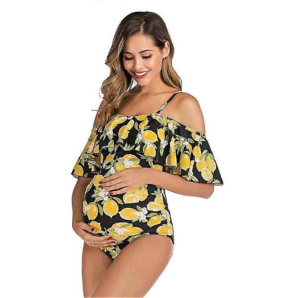 Sommer strandbadedragter til kvinder, barselsbadedragt med blomsterprint, ét stykke graviditetsbadedragt