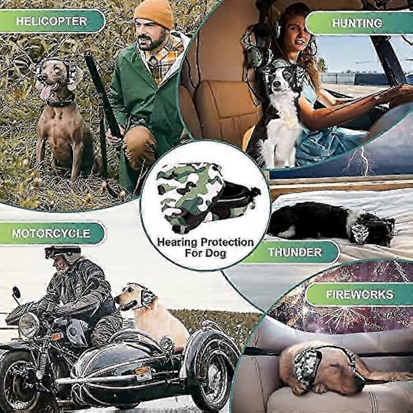 Høreværn til hunde til mellemstore og store hunde, behagelig camouflage szkyd