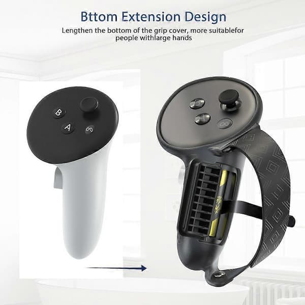 Lemonda 1 par för Meta Quest 3S Controller Silikonfodral Halkfritt Anti-Drop Greppskydd - Svart