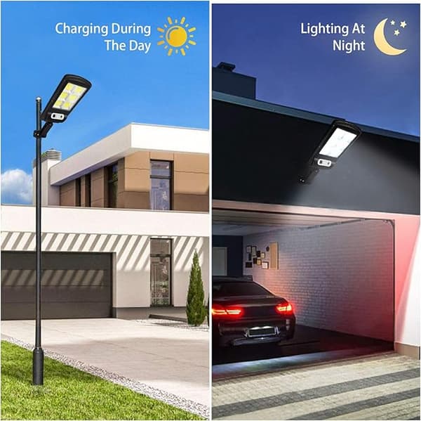 Utendørs LED-solcellelampe med fjernkontroll, IP65 bevegelsessensor, 3 moduser, 2-pakning