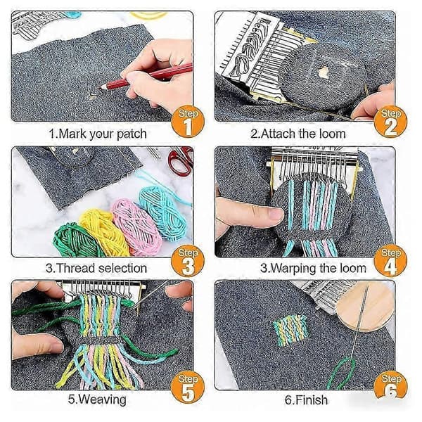 KnitPatch PatchMaker Sæt 100 Farver Broderitråd Til Lapning Og Vævning Komplet Håndarbejdssæt