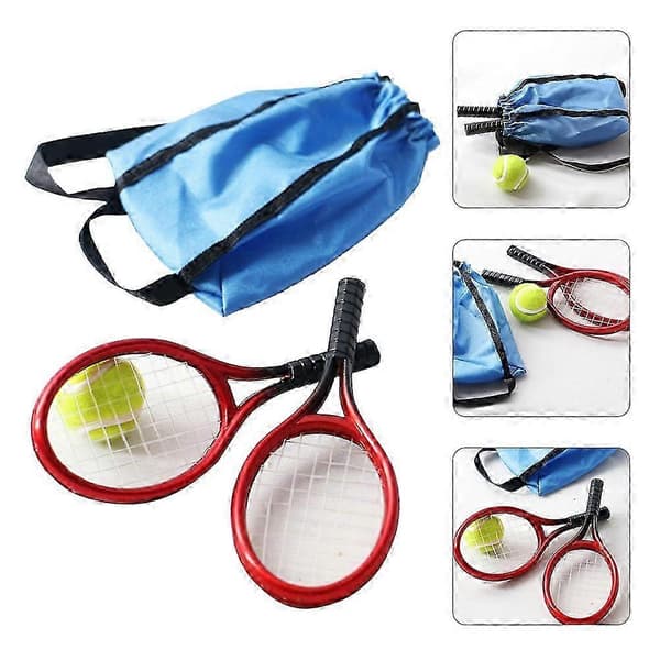 1 sæt minihus minitennis ketcher legetøj havefotorekvisitter 9X4CM