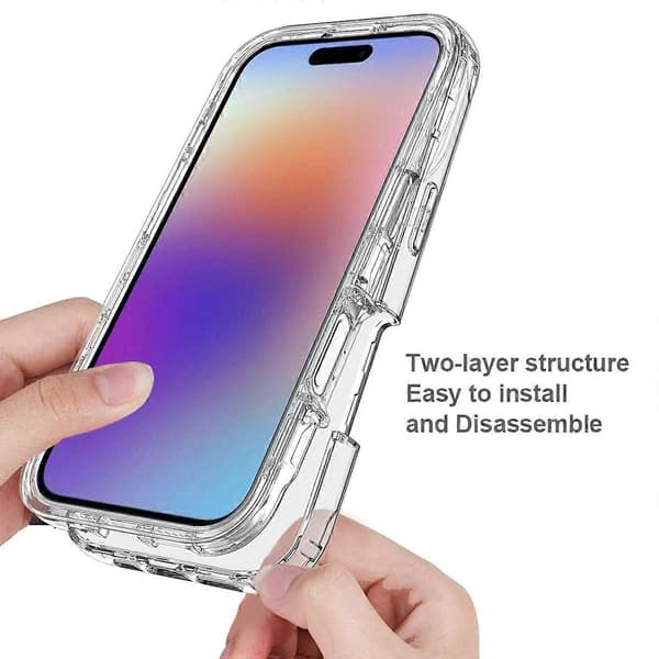 Til iPhone 17-deksel TPU PC 2-i-1 Fallsikkert Klart Telefondeksel