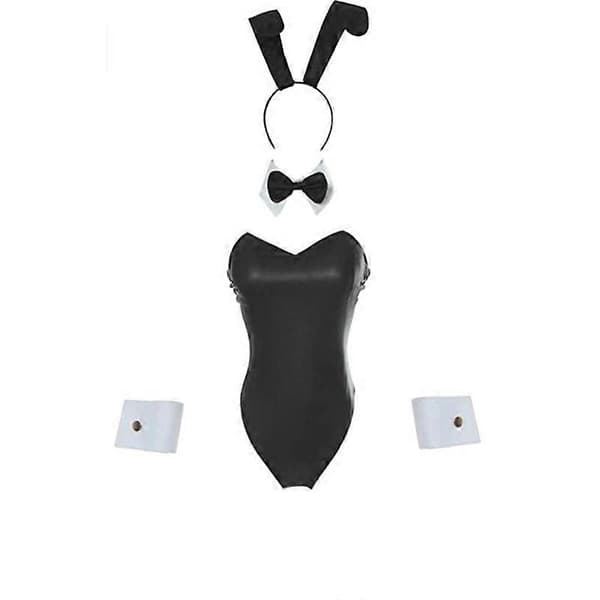 Kaninkostume Kvinder Kaninpige Senpai Cosplay Heldragt, sort