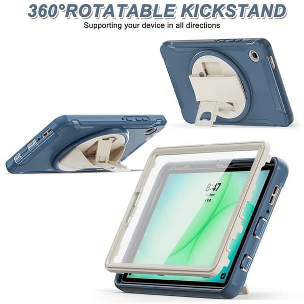 Mobilfodral för Galaxy Tab A11 Roterande Stöd med Handrem Blå 263