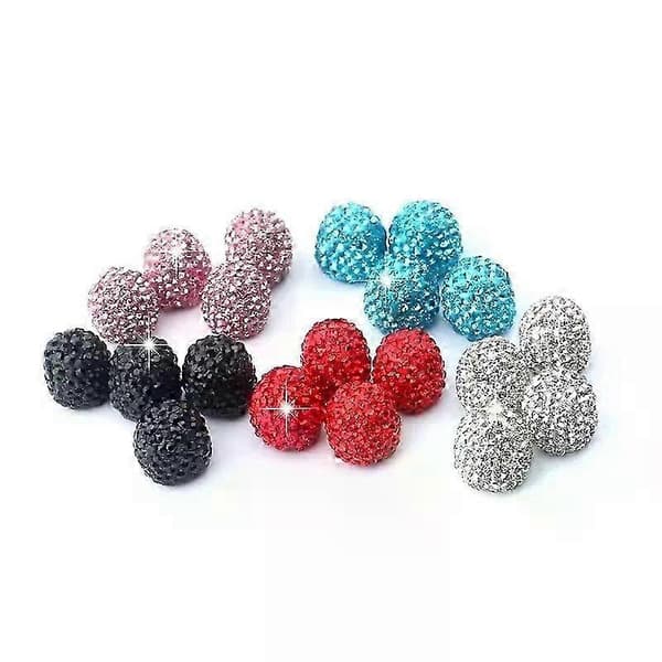 4 stk. diamant-rhinestone bilventilhetter støvtette universelle bilbling