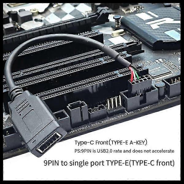 USB 9PIN till Type-C Frontpanelkabel USB 9PIN till TYPE-E KEY-A Adapterkabel USB Frontpaneladapterkabel -Z