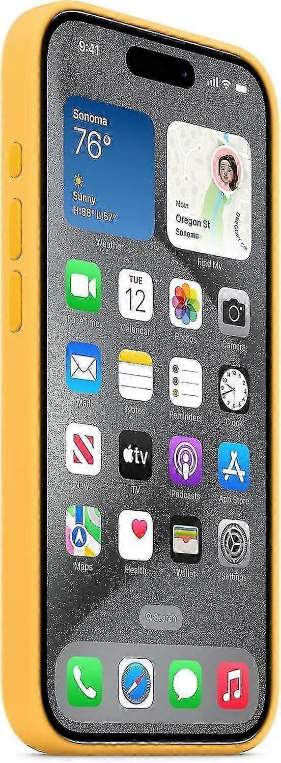 För Apple iPhone 15 Pro Silikonskal med MagSafe Sunshine