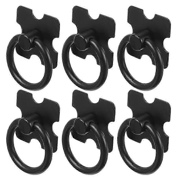 Moderne ringformede metallhåndtak for møbler 6 stk stue Black