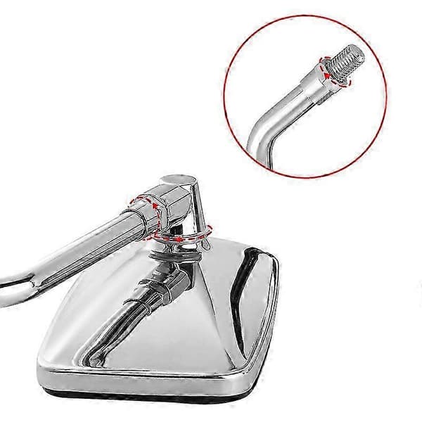 Racbox 2 st universella rektangulära backspeglar i aluminium för motorcykel 8-10 mm krom