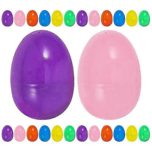 Påskeegg i assorterte farger, 60 stk, fyllbare PP-egg til påskepynt og eggjakt