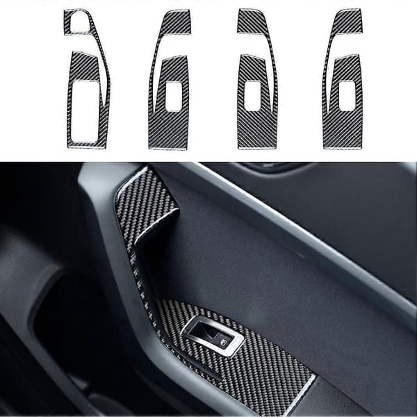 Karbonfiber vindusheisbryterdeksel for SEAT Ateca 5F 2016-2025 Cupra Ateca 5F 2018-2025 interiørtilbehør Carbon fiber pattern