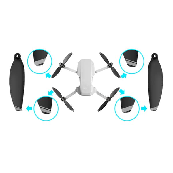 [14]2 par RC Drone 4726F Propeller Erstatning Støjreduktion Passer til DJI Mavic Mini (Hvid Sort)