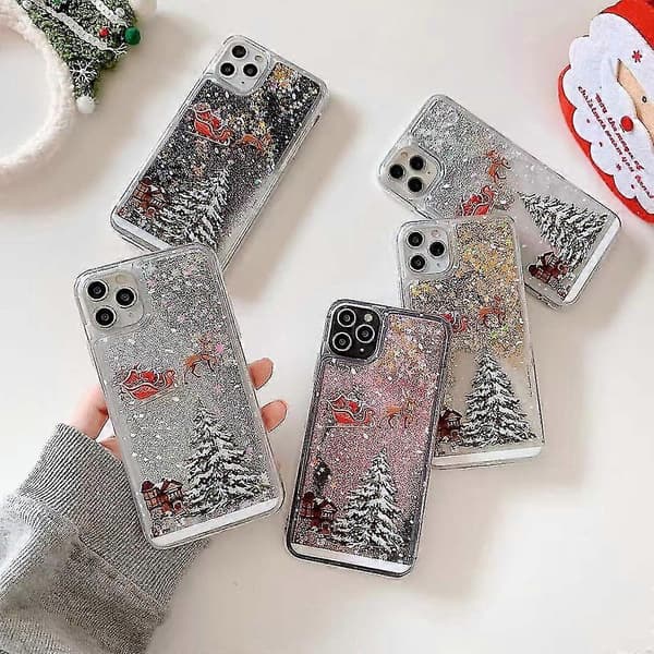 Jule-glitterdeksel til mobiltelefon Pink For iPhone 11Pro Max