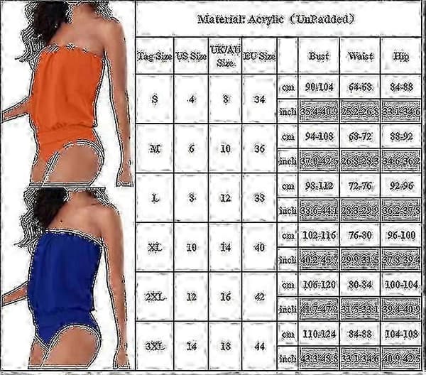 Badedrakt for kvinner, stroppeløs, uten polstring, monokini, badedrakt