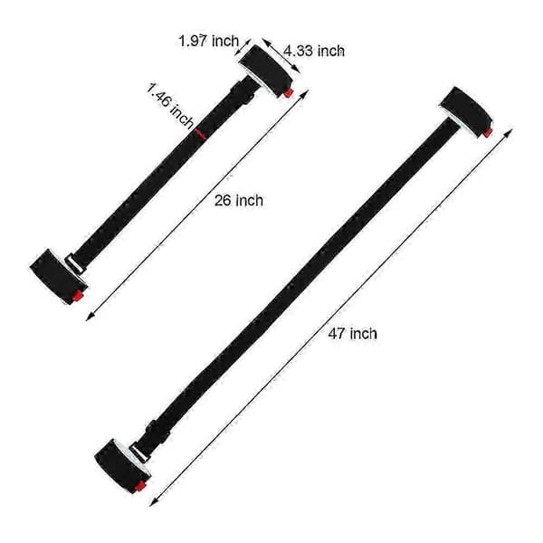 4-pack skidbärarremmar justerbar axel med vadderad fästtejpögla Black