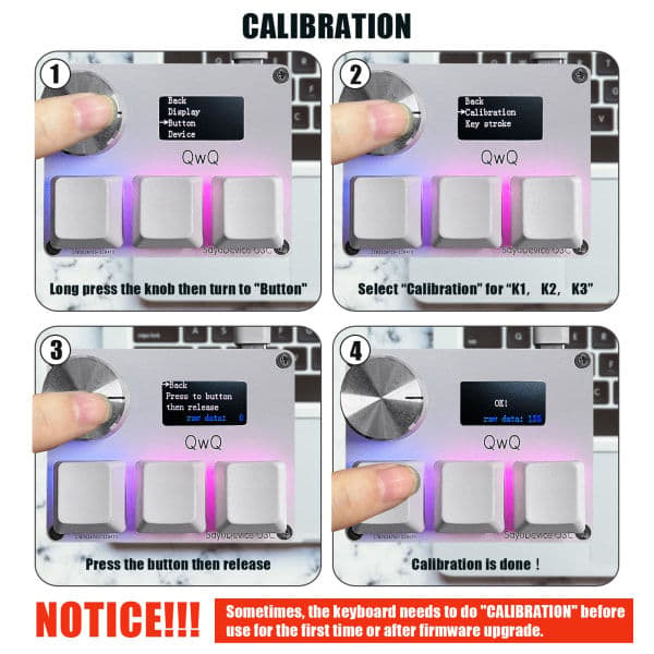 [14]REMAKE SayoDevice OSU O3C Quick Impression Hall Switch Magnetic Linear Switch Keyboard with Wheel and Screen Copy Paste Shortcut Macro Hotswap black