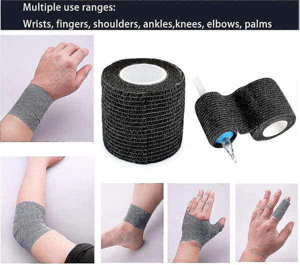 6 ruller elastisk gripetape for vektløfting og fingersikkerhet