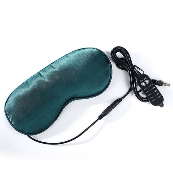 Lämmitetty silmämaski kuiville silmille, unimaski, silkkisilmämaski, USB lämmön- ja ajansäädöllä (vihreä)