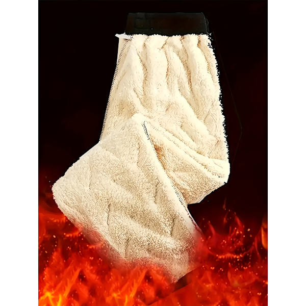 2 st Vinter Termobyxor för Män med Fleecefoder, Dragkedjefickor & Elastiskt Midjeband Black+Brown M