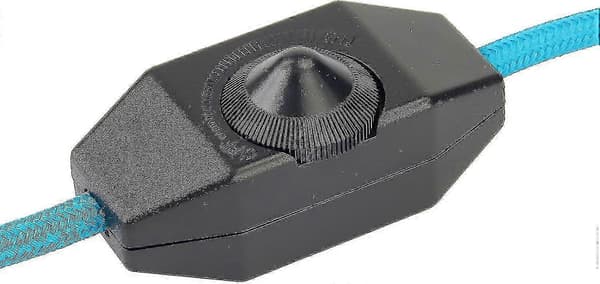 Dimbar LED roterande dimmerbrytare 60W 220-230V Inline Svart