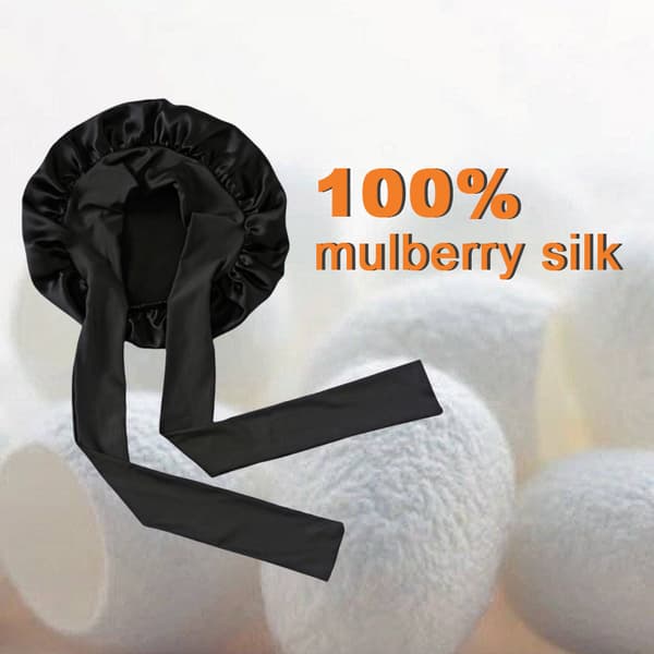 Nathue Sovehætte i 100% silke Sort Black 63