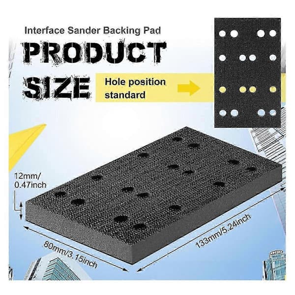 4 stk Festool RS400 LS130 bakplate myk skum for slipeputer