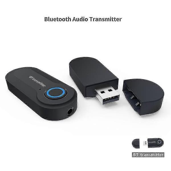 Bluetooth 5.0 sender/mottaker for trådløs lydstrømming 3,5 mm black